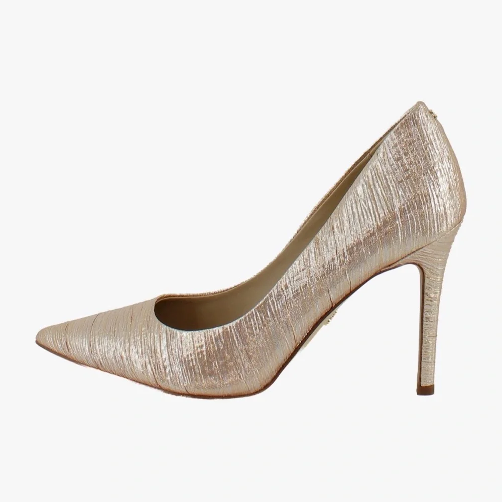 Sam Edelman Pointed-Toe Stiletto Pump in Champagne-Gold